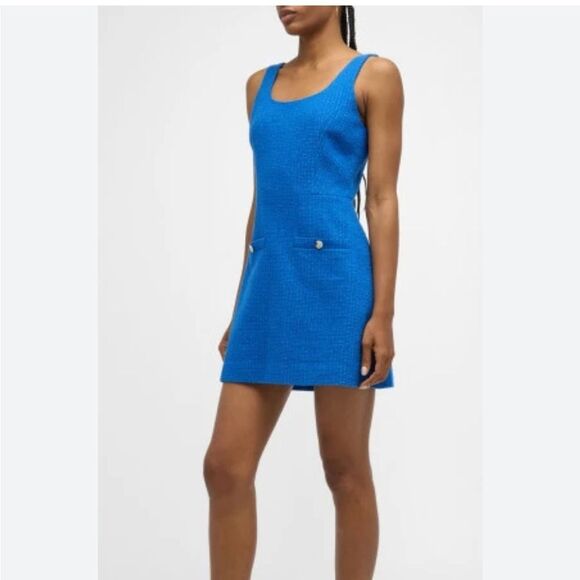 Veronica Beard Sabra Cobalt Blue Sleeveless Mini Dress NWT size 12 $448 - Picture 5 of 6